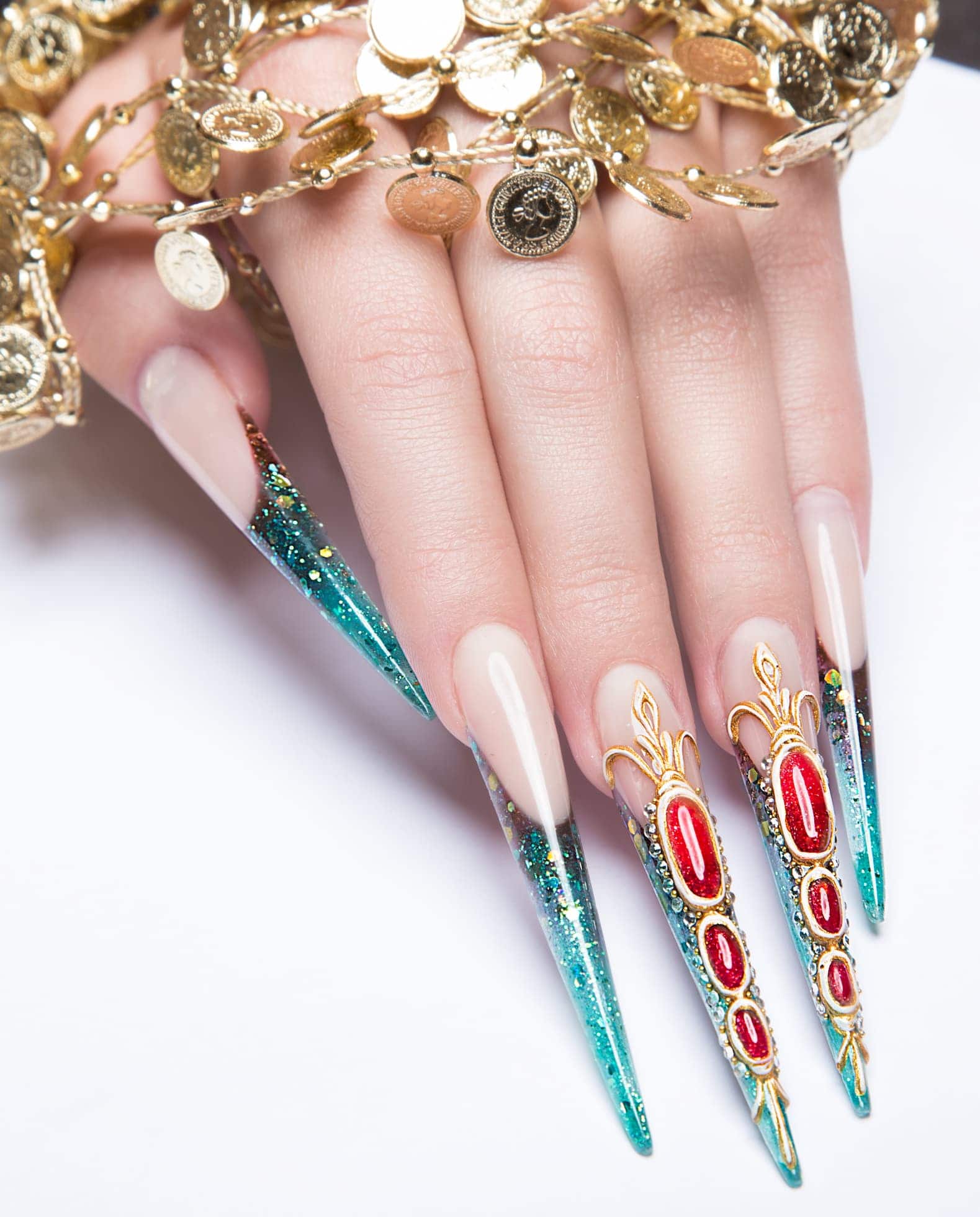 Long beautiful manicure on the fingers of turquois 2023 11 27 05 01 40 utc (1)